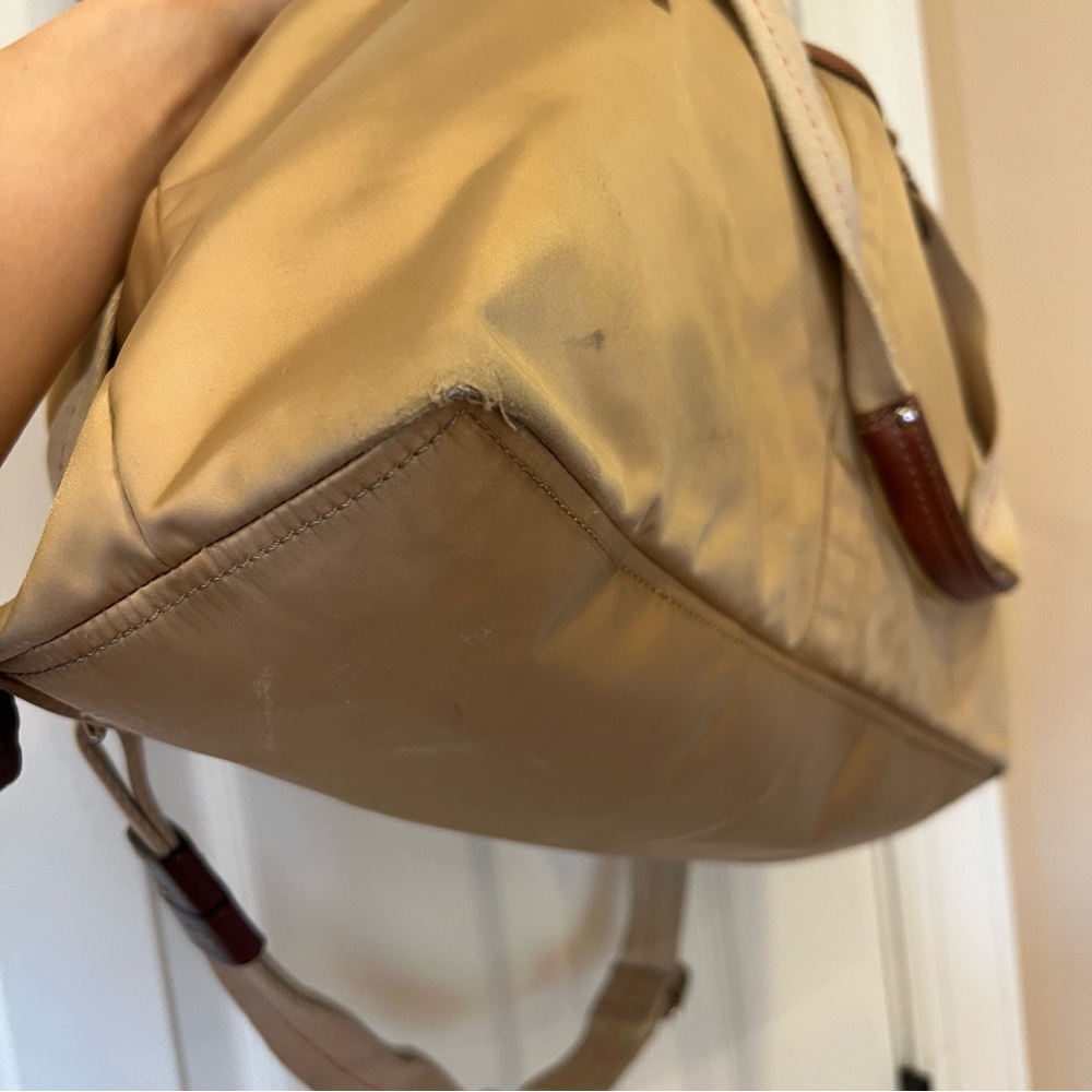 COACH 2007 Champagne Satin Fabric Hamptons Weekend Tote Purse 11748 Crossbody - Picture 12 of 16